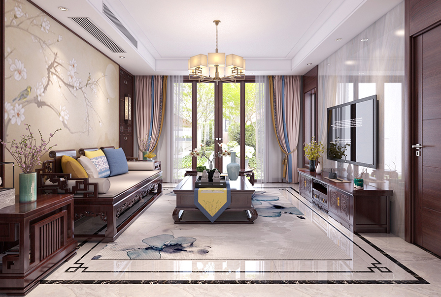esball新中式风格客厅 (4)