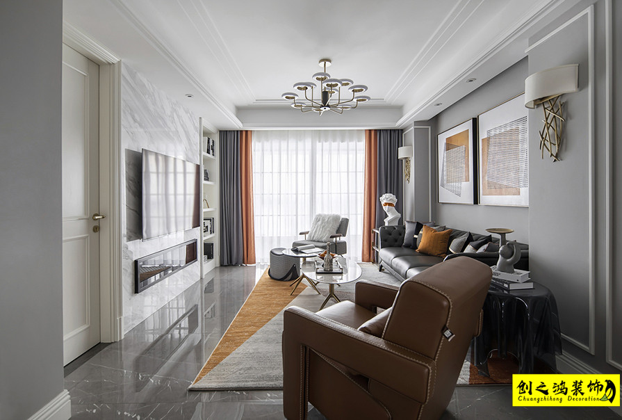 半包装修二手房装修天津装修公司esball客厅 (2)