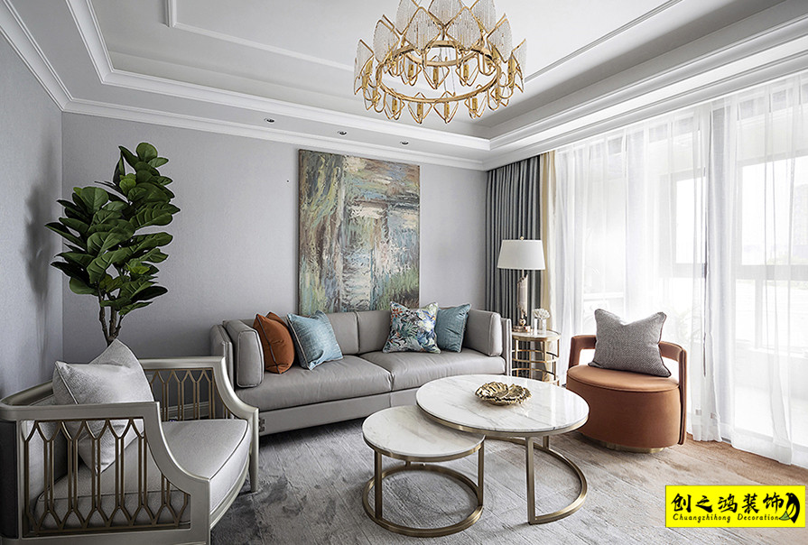 半包装修二手房装修天津装修公司esball客厅 (3)