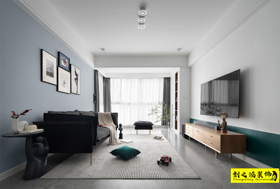 大包装修新房装修天津装修公司esball客厅 (1)