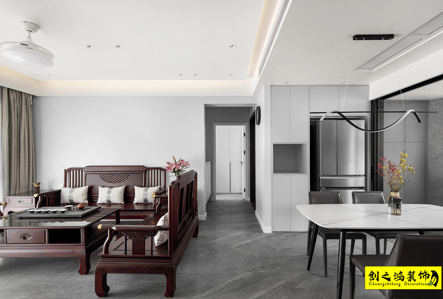 半包装修天津装修公司esball装饰客厅 (3)