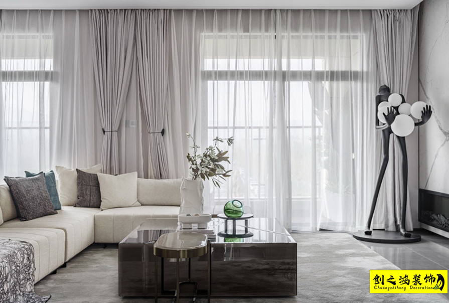 半包装修二手房装修天津装修公司esball装饰客厅 (1)