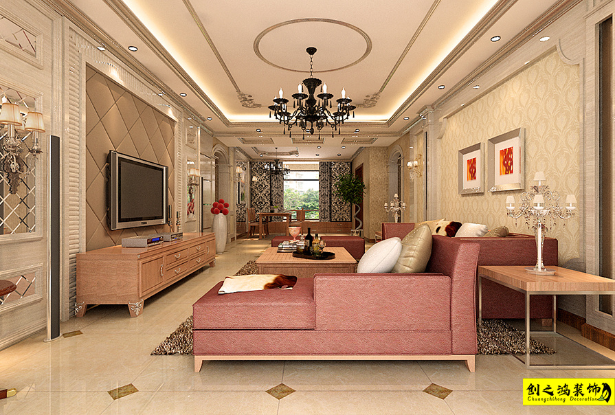 大包装修新房装修天津装修公司esball装饰客厅 (3)