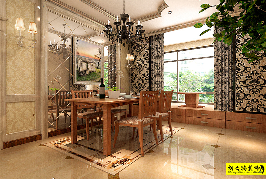 大包装修新房装修天津装修公司esball装饰餐厅 (2)