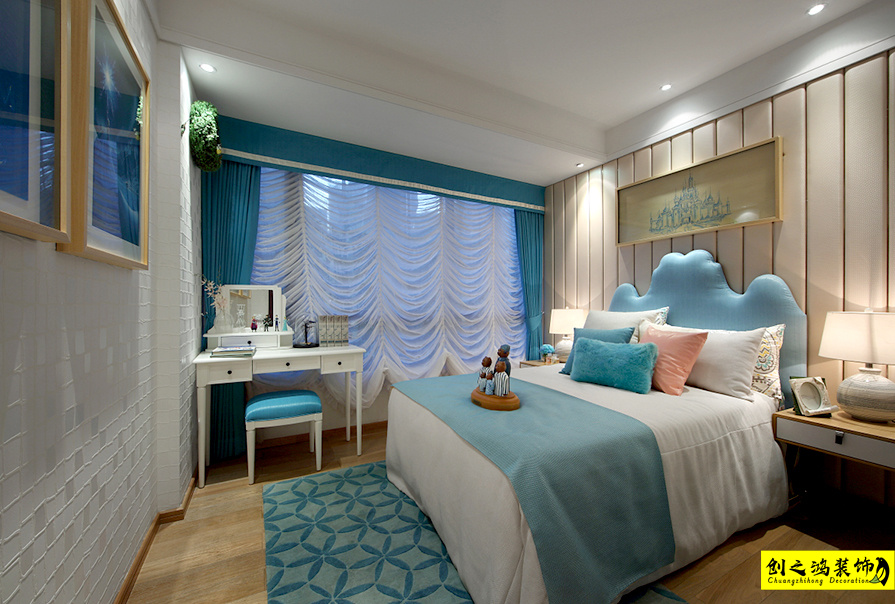 大包装修新房装修天津装修公司esball装饰卧室 (1)