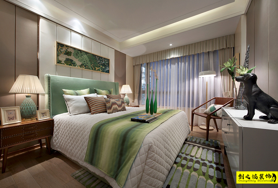 大包装修新房装修天津装修公司esball装饰卧室 (3)