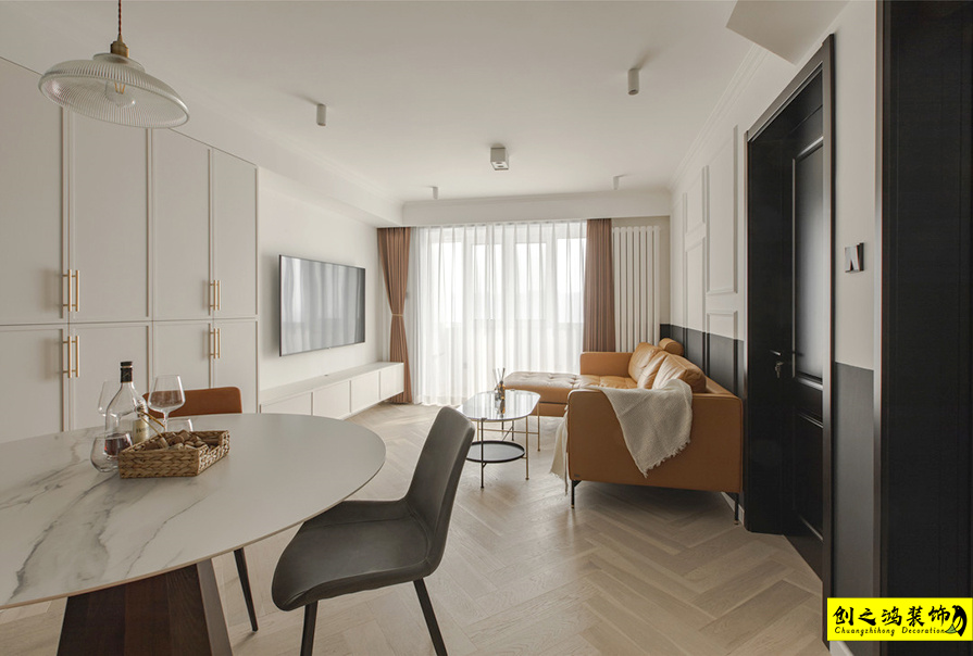 新房装修半包装修天津装修公司esball装饰客厅 (1)