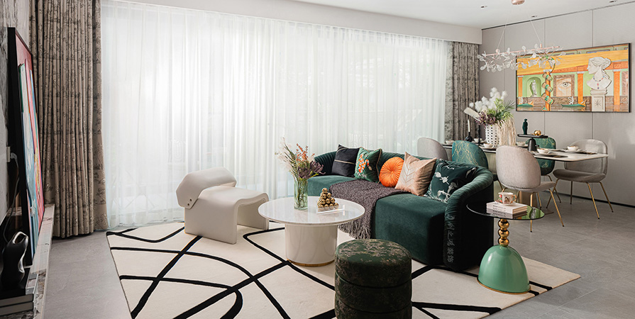 未来城127㎡轻奢风格三居室装修案例