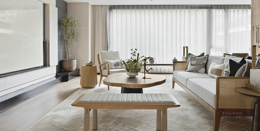 想云湾109㎡新中式风格三居室装修案例