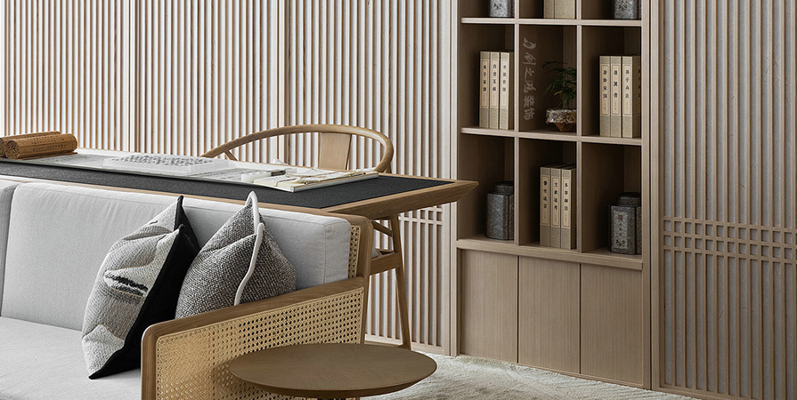 想云湾109㎡新中式风格三居室装修案例