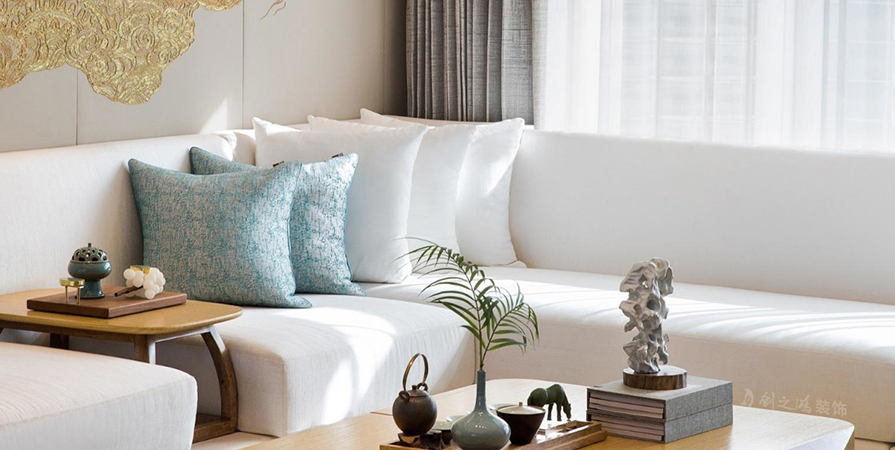 鹏飞南开学苑127㎡新中式风格三居室装修案例