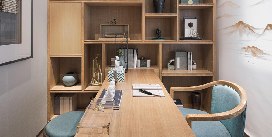 鹏飞南开学苑127㎡新中式风格三居室装修案例