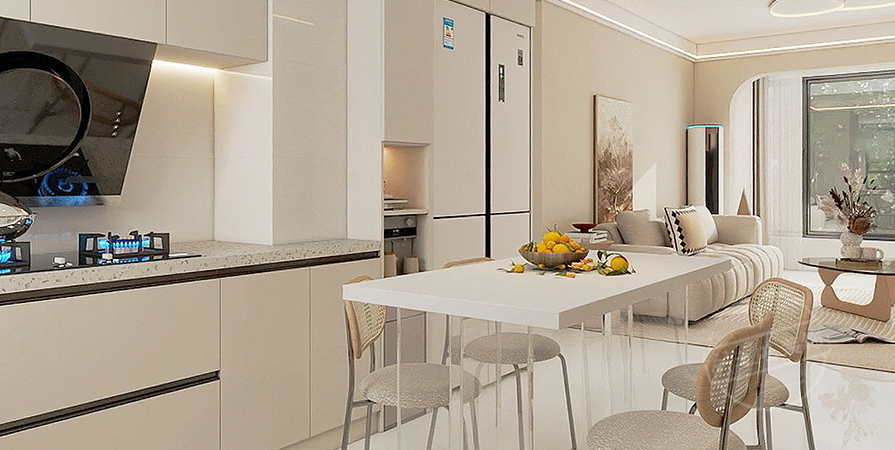 大华锦绣华城78㎡奶油风格两居室原创案例