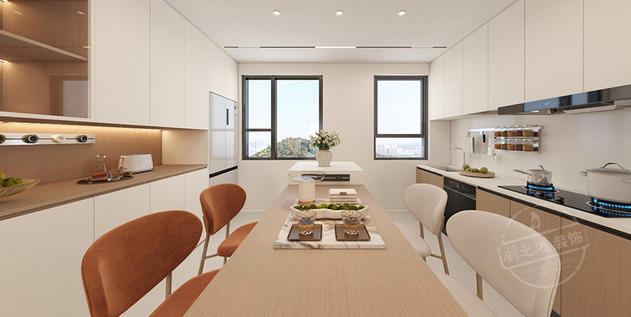 爱情缤纷里140㎡奶油原木风格四居室原创案例