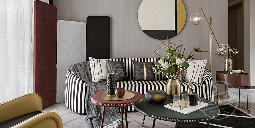 金地·青云玖璋128㎡混搭风格三居室装修案例