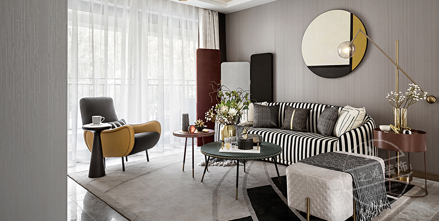 金地·青云玖璋128㎡混搭风格三居室装修案例