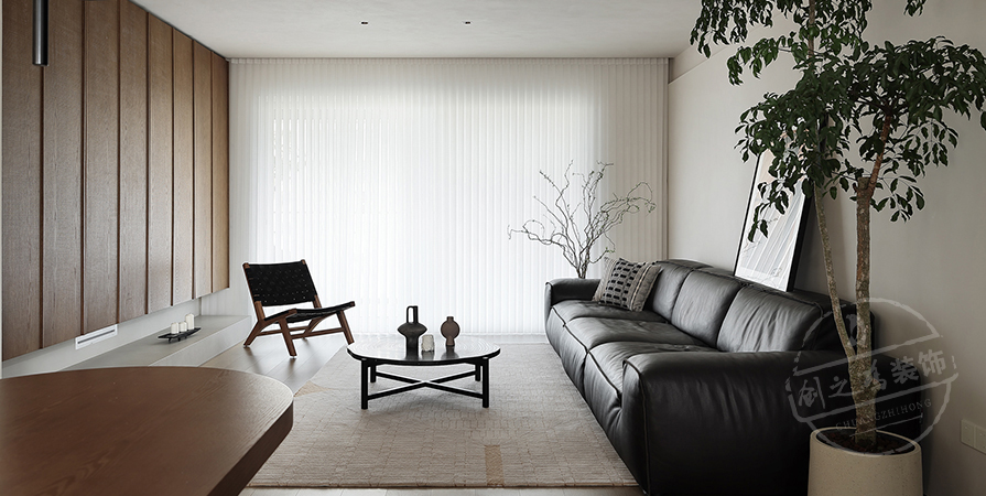 中海·左岸源境105㎡极简风格三居室装修案例