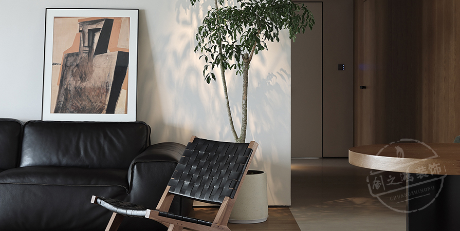 中海·左岸源境105㎡极简风格三居室装修案例