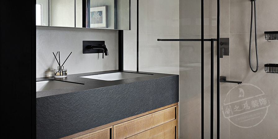 中海·左岸源境105㎡极简风格三居室装修案例