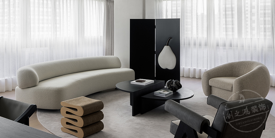 远洋未来城118㎡极简风格三居室装修案例