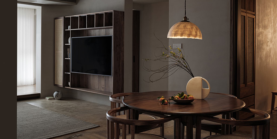 桂语映月130㎡中古风格三居室装修案例