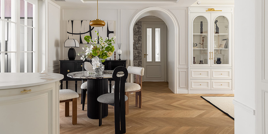 绿城·桂月雲翠106㎡法式风格三居室装修案例