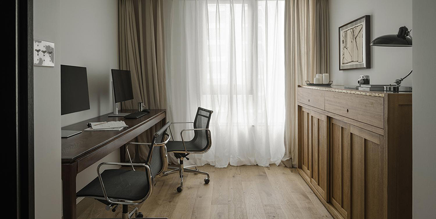 桂语映月125㎡中古风格三居室装修案例