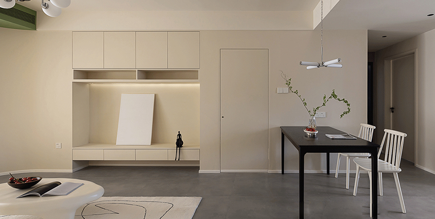 绿城·桂月雲翠89㎡奶油风格三居室装修案例