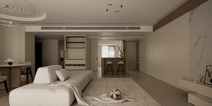 城东春晓126㎡奶油风格三居室装修案例