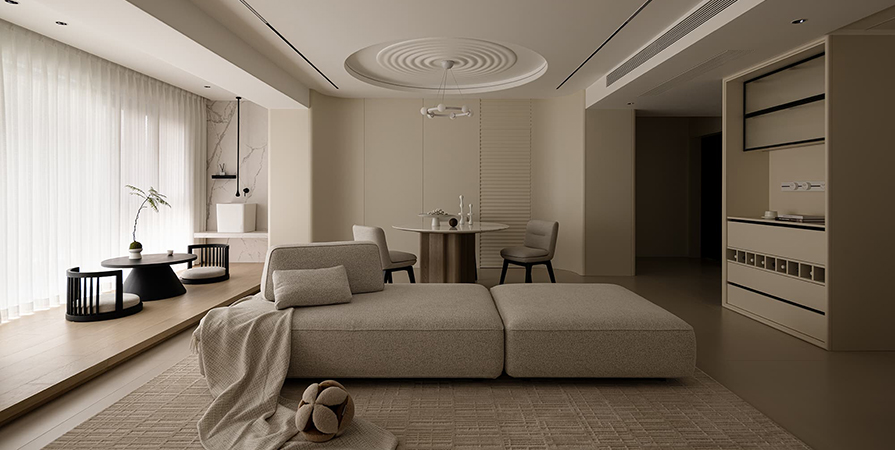 城东春晓126㎡奶油风格三居室装修案例