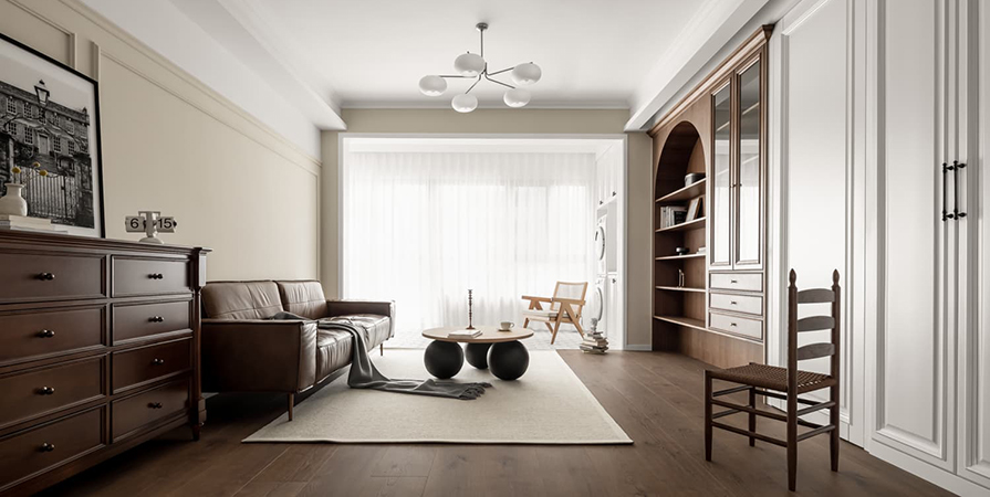 城投水西·东方天宸128㎡中古风格三居室装修案例