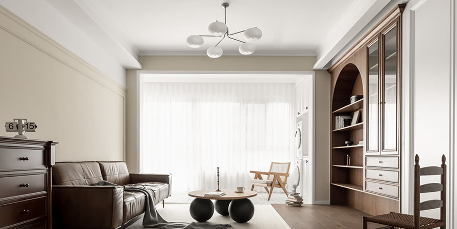 城投水西·东方天宸128㎡中古风格三居室装修案例