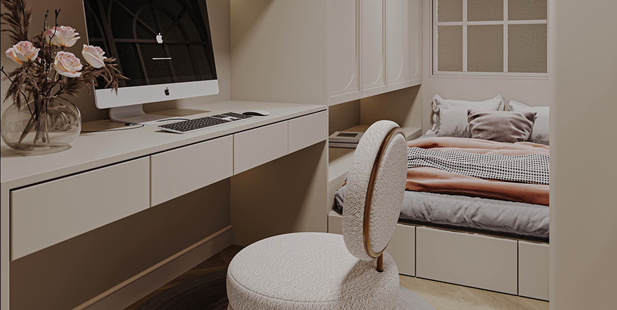 华夏国际公寓110㎡法式风格三居室装修案例