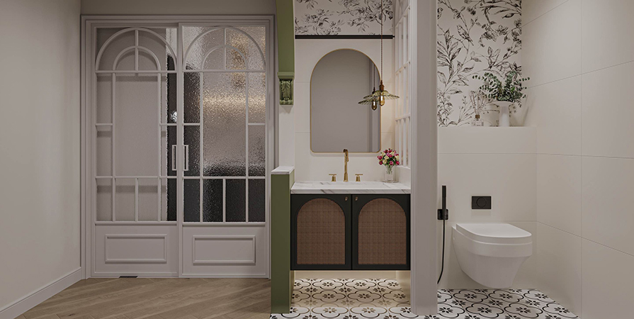 华夏国际公寓110㎡法式风格三居室装修案例